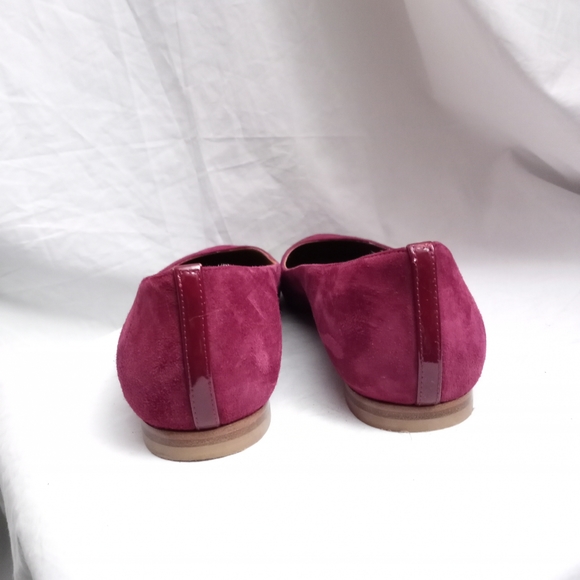 MARGAUX Handmade Deep Magenta Suede Ballet Flats - Picture 4 of 8